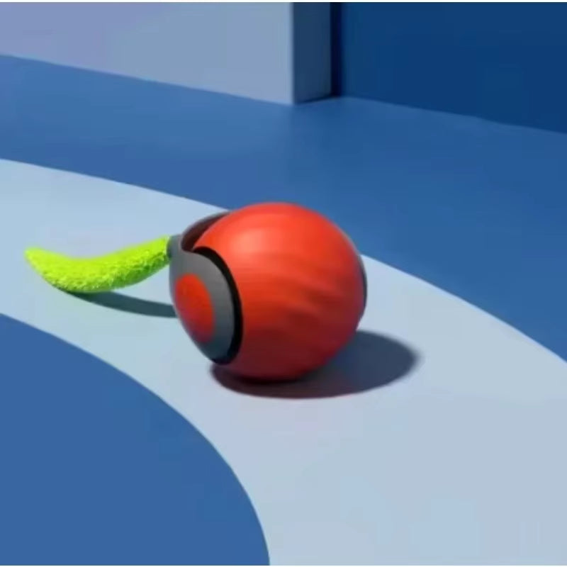 Interactive Automatic Rolling Ball Toy for Cats with Faux Tail, USB Rechargeable Smart Electric Teaser and Training Device