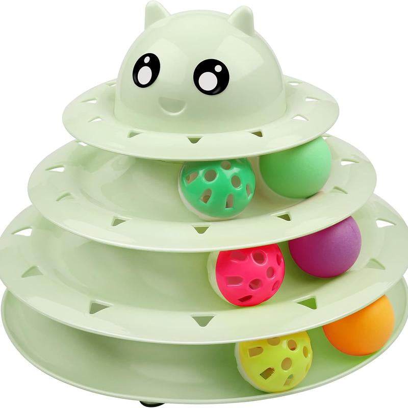 24 PCS Cat Toys Set with Interactive Tower and Rolling Balls for Active Play.