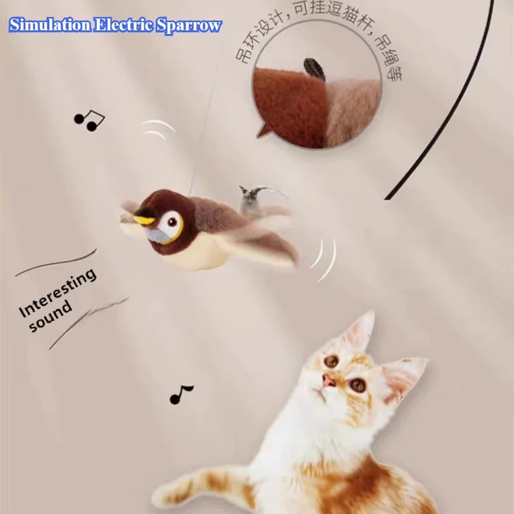 Get Ready for Purr-fect Fun: The Chirping Flapping Bird Cat Toy That Can't Fly But Can Definitely Delight!