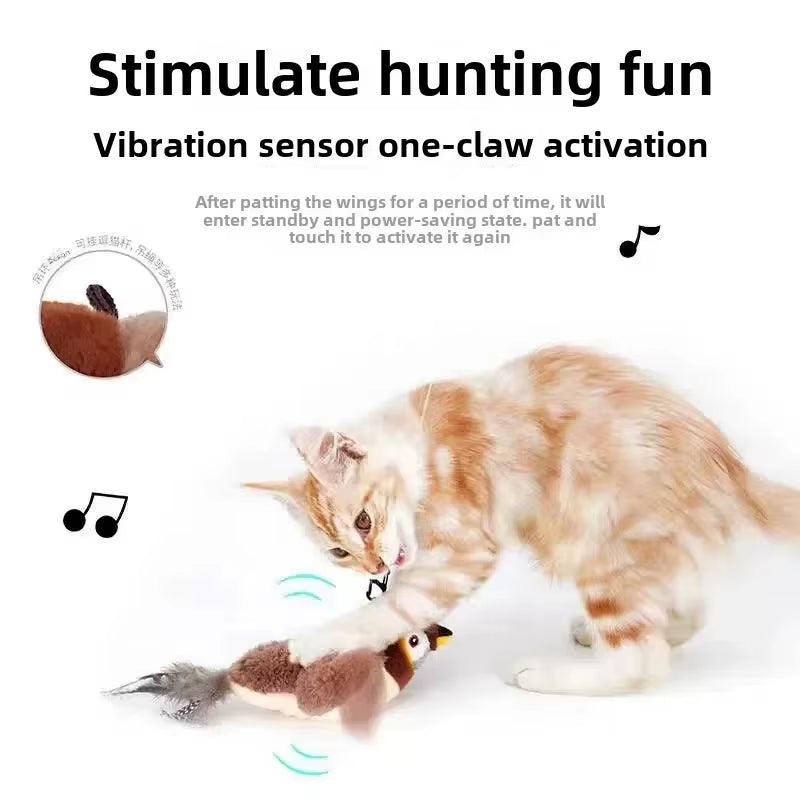 Get Ready for Purr-fect Fun: The Chirping Flapping Bird Cat Toy That Can't Fly But Can Definitely Delight!