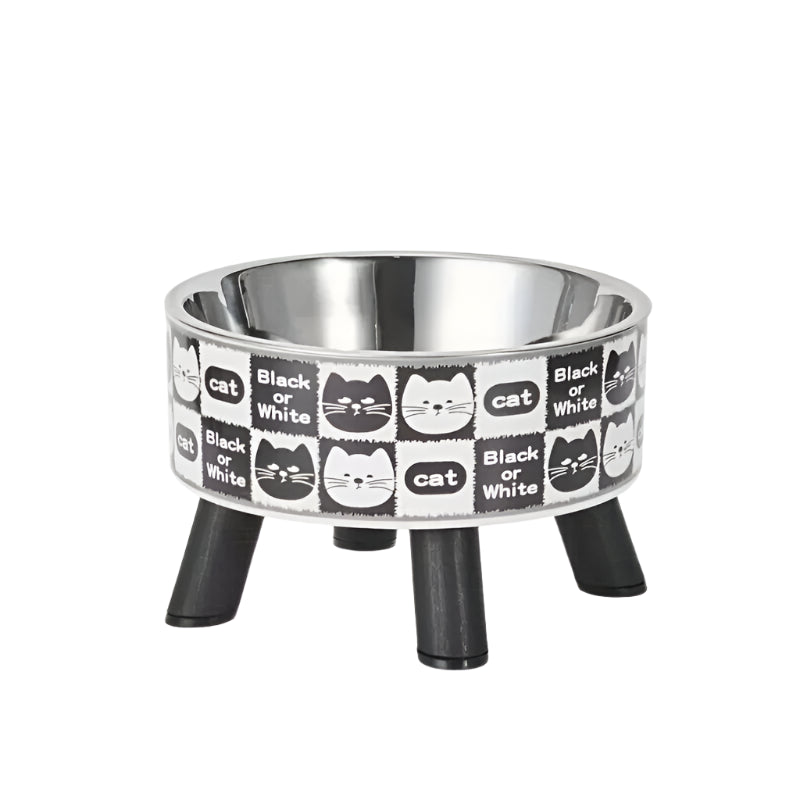 Elevated stainless steel cat bowl