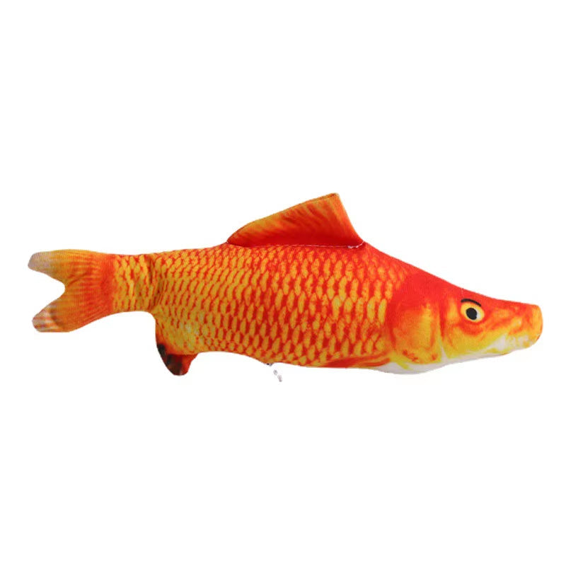 Fish-shaped catnip chew toy by MeowEssentials™, plush and realistic design.