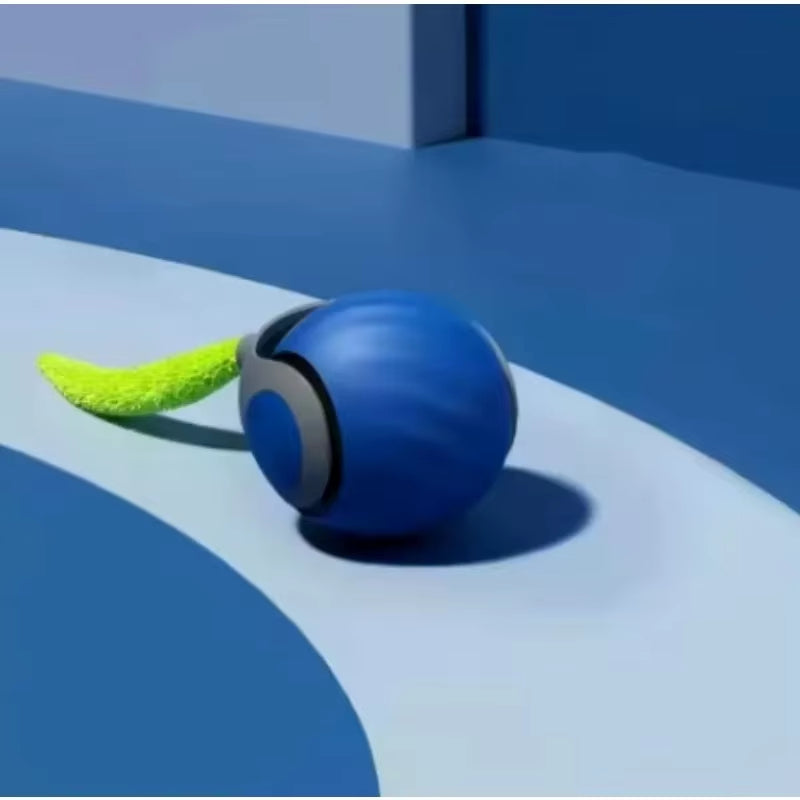 Interactive Automatic Rolling Ball Toy for Cats with Faux Tail, USB Rechargeable Smart Electric Teaser and Training Device
