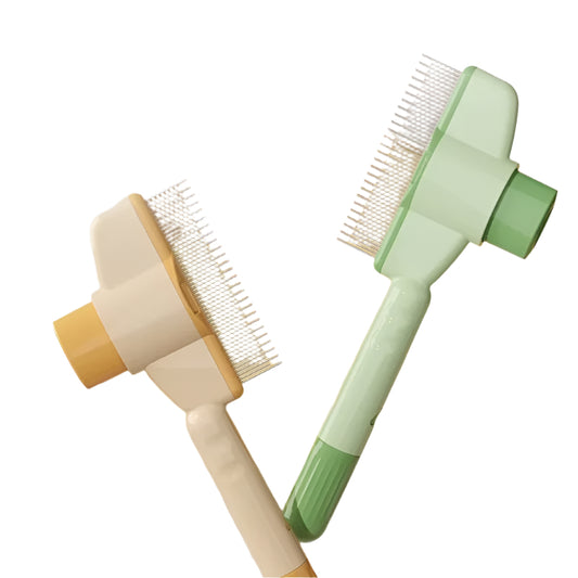 Cat and Dog Grooming Comb for Knot Removal and Self-Cleaning - Long Hair Pet Grooming Tool with Flea Removal Features