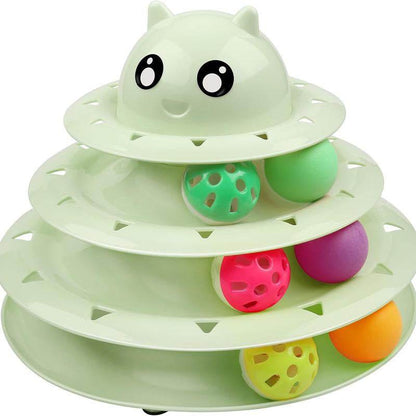 24 PCS Cat Toys Set with Interactive Tower and Rolling Balls for Active Play.