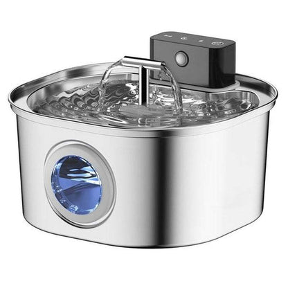 Voluas Stainless Steel 3.2L Wireless Pet Water Fountain with Sensor & 4-Layer Filtration.