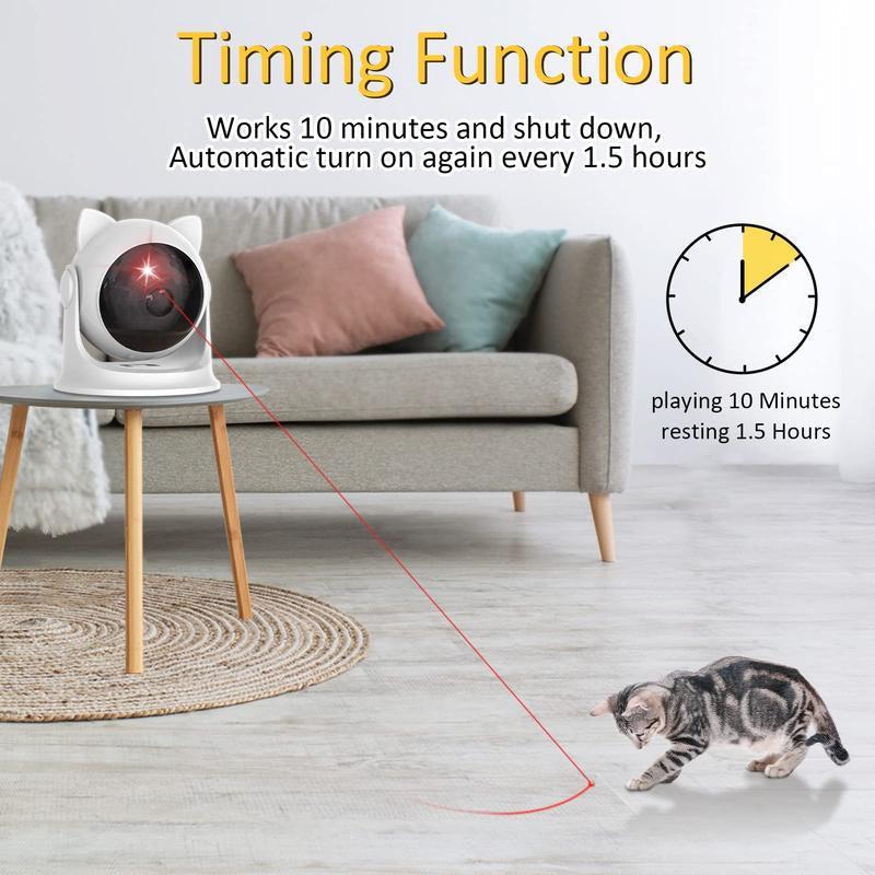 Automatic cat laser toy with three adjustable speeds for active play.