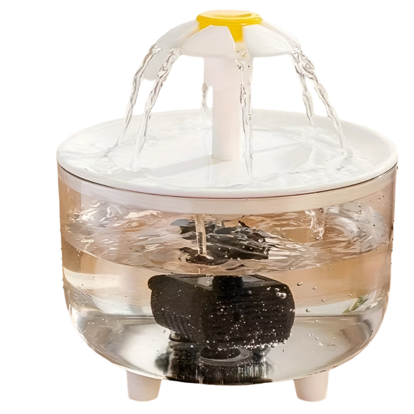 USB Electric Mute 1L Pet Water Fountain, quiet and compact design for cats and small dogs.