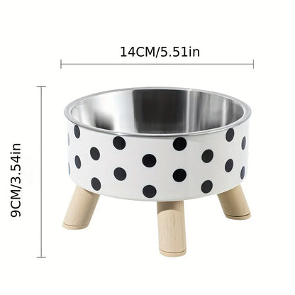Elevated stainless steel cat bowl