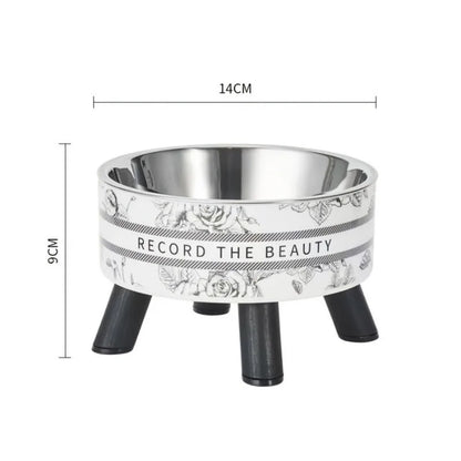 Elevated stainless steel cat bowl