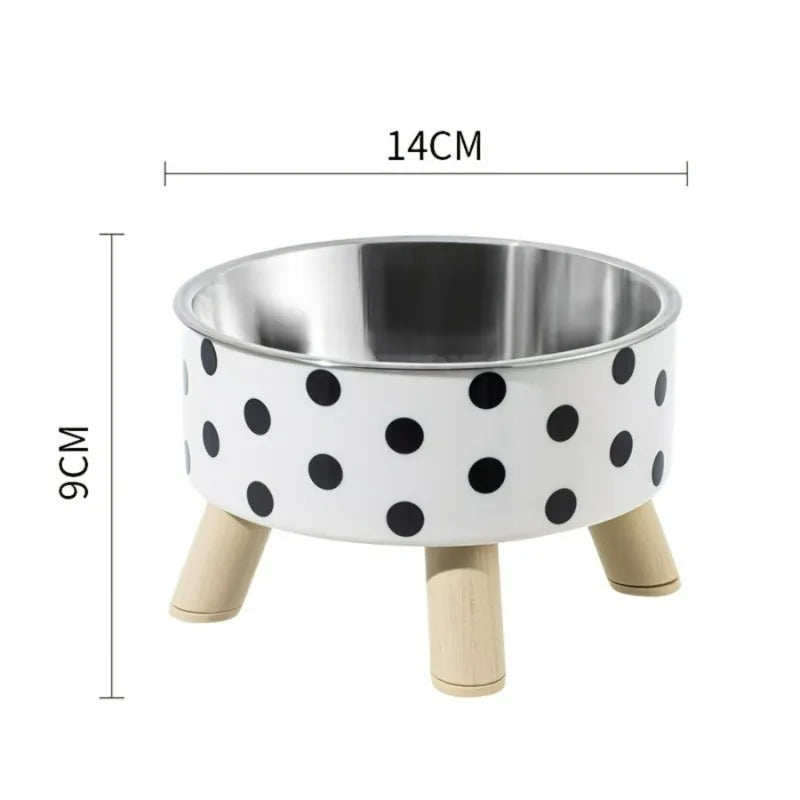 Elevated stainless steel cat bowl