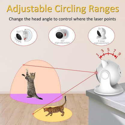 Automatic laser toy with adjustable angles for interactive cat play.