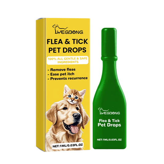 Flea and Tick Treatment Drops for Cats - Anti-Flea, Lice Removal, Skin Itch Relief, and External Insect Repellent